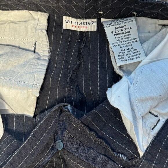 Vintage White Stag Petite Size 6 Pin Stripe Straight Leg Pants - Picture 3 of 3